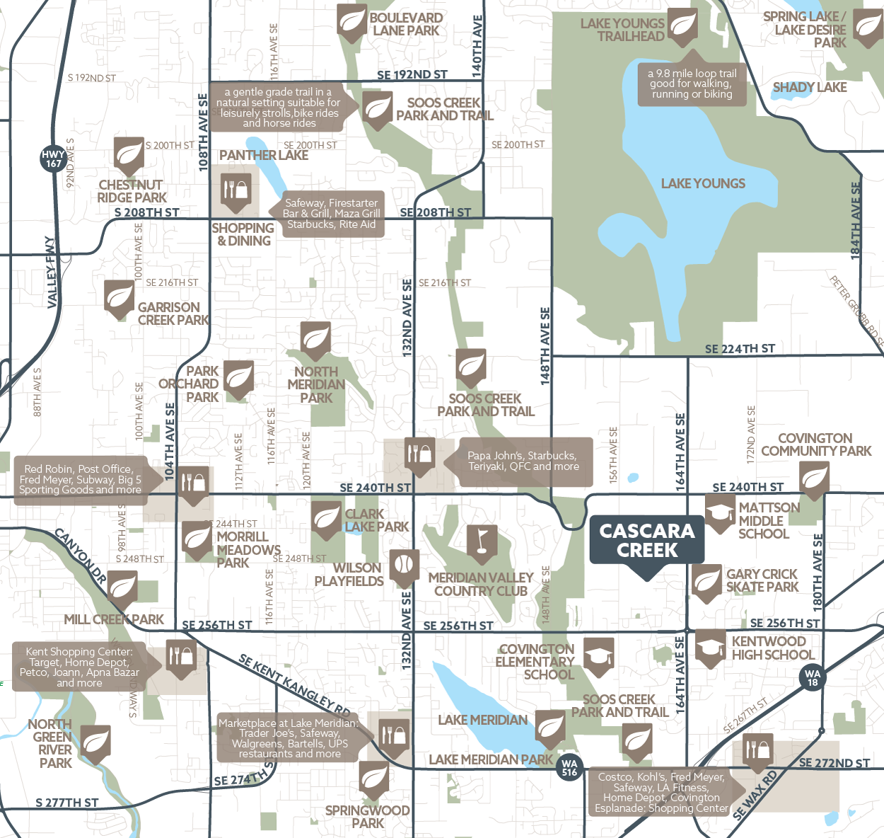 Cascara Creek amenity map