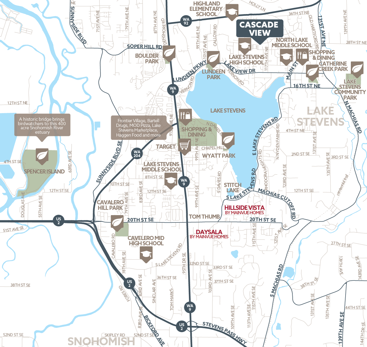 Cascade View amenity map