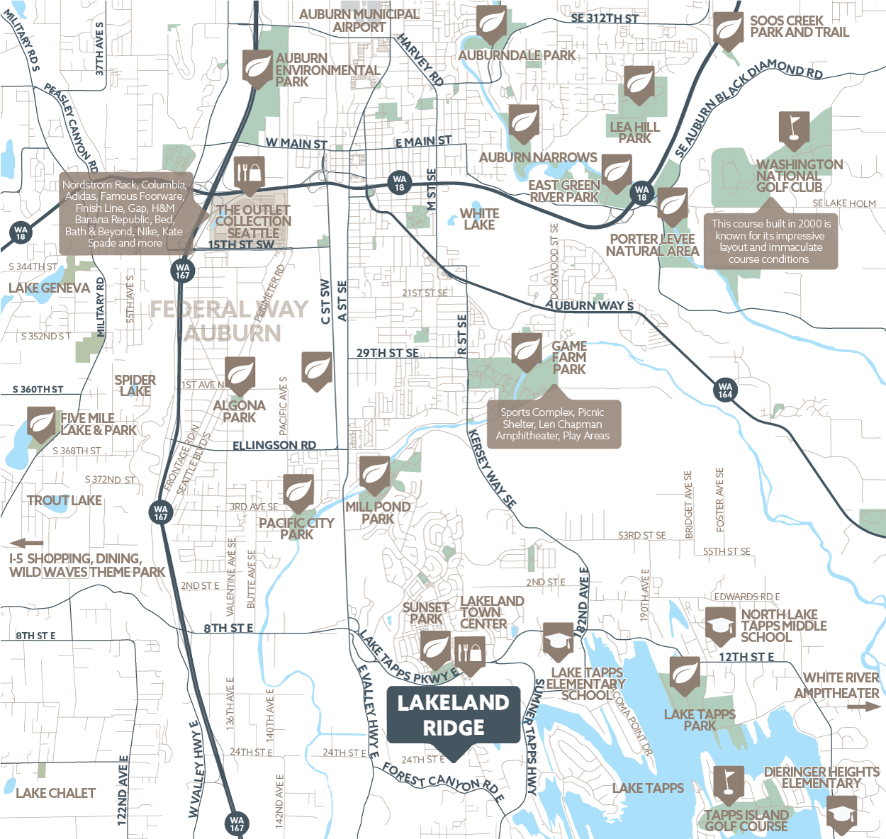 Lakeland Ridge amenity map