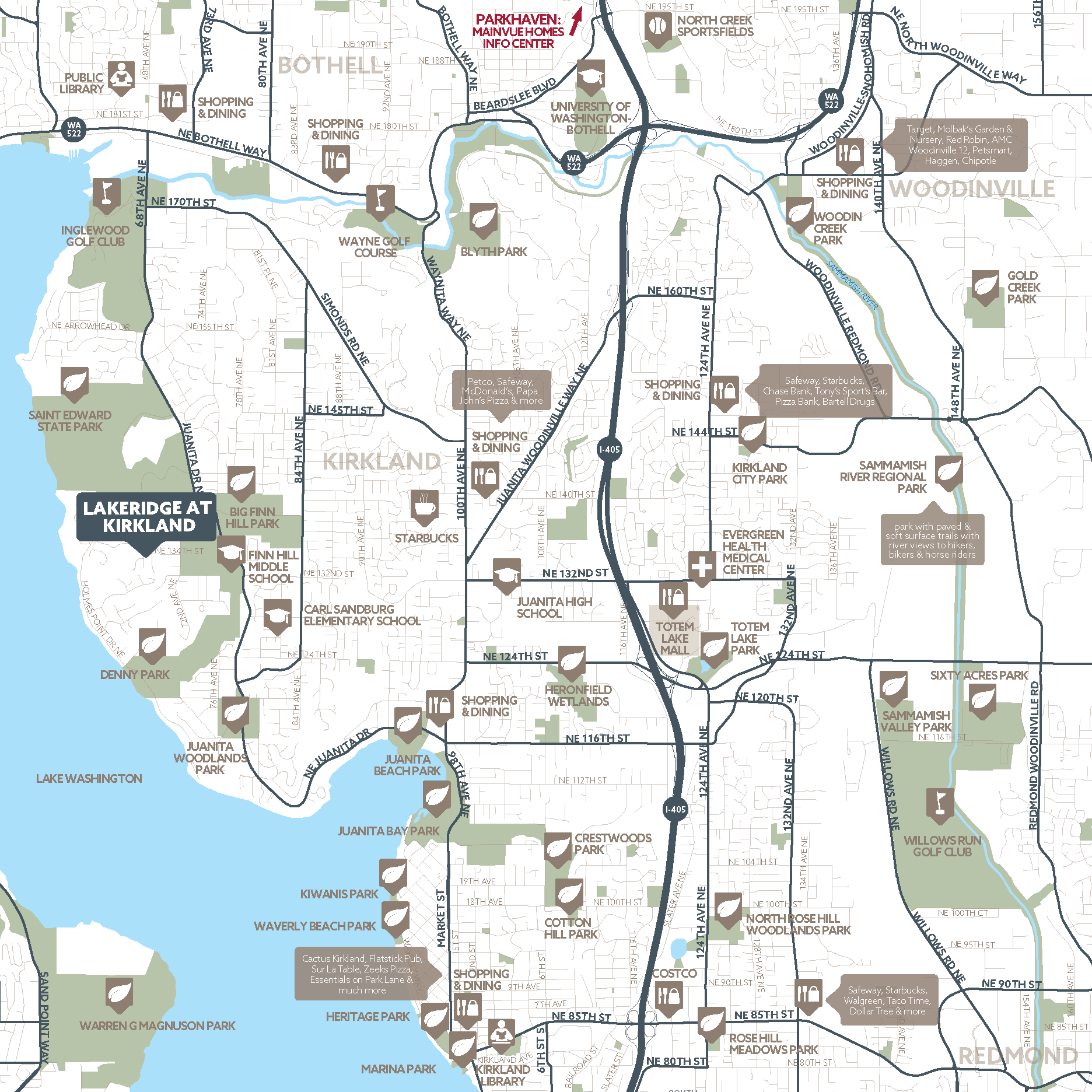 Lakeridge at Kirkland amenity map