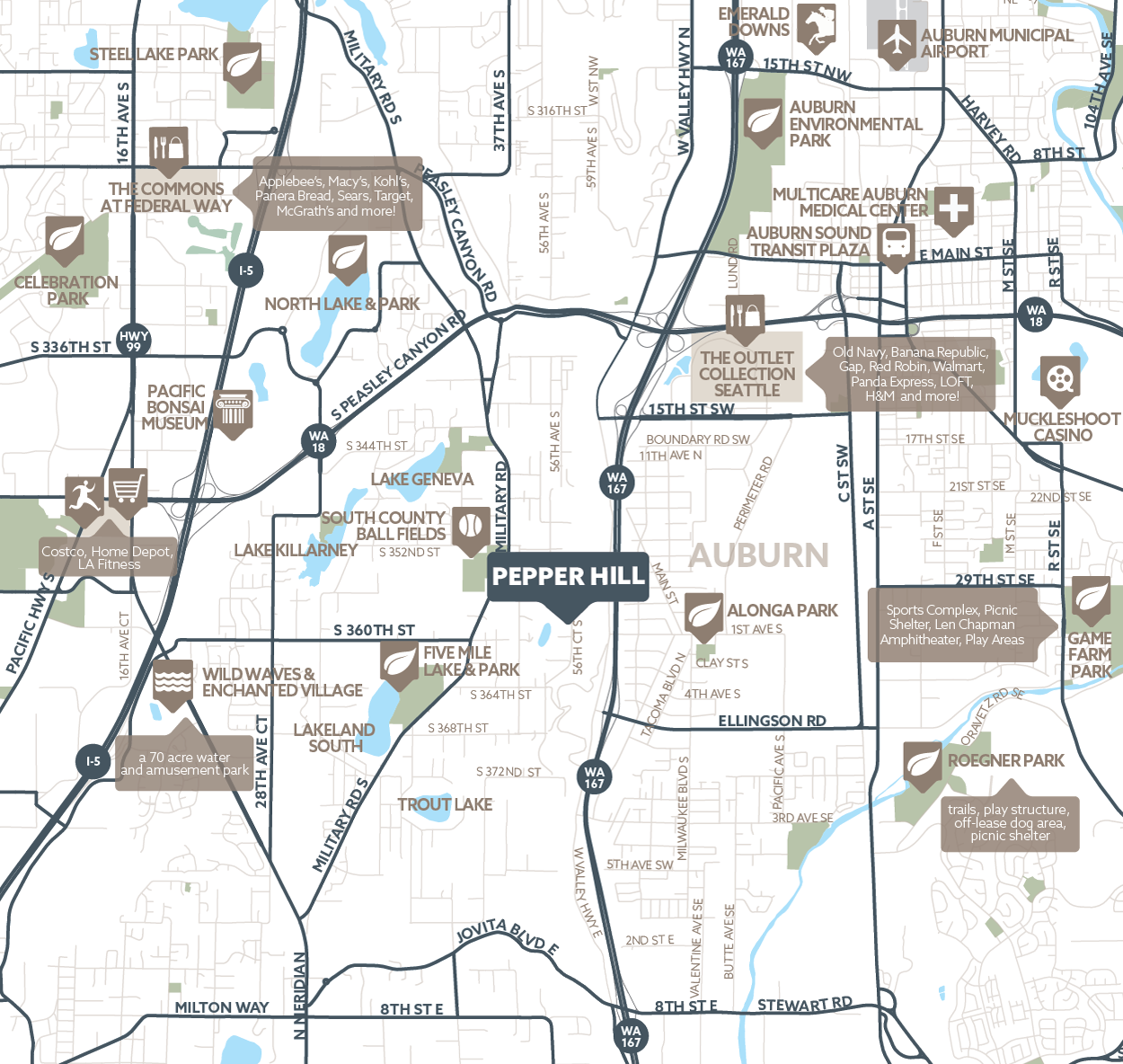 Pepper Hill amenity map